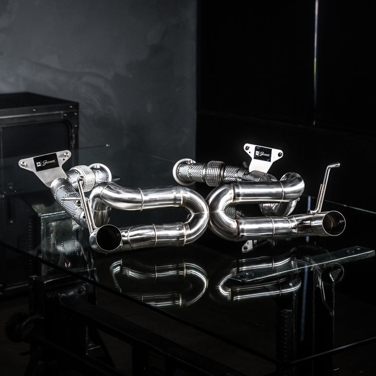 Stainless Steel Competition X Pipe Exhaust & Racepipe Combo - Ferrari 488 - SSR Performance