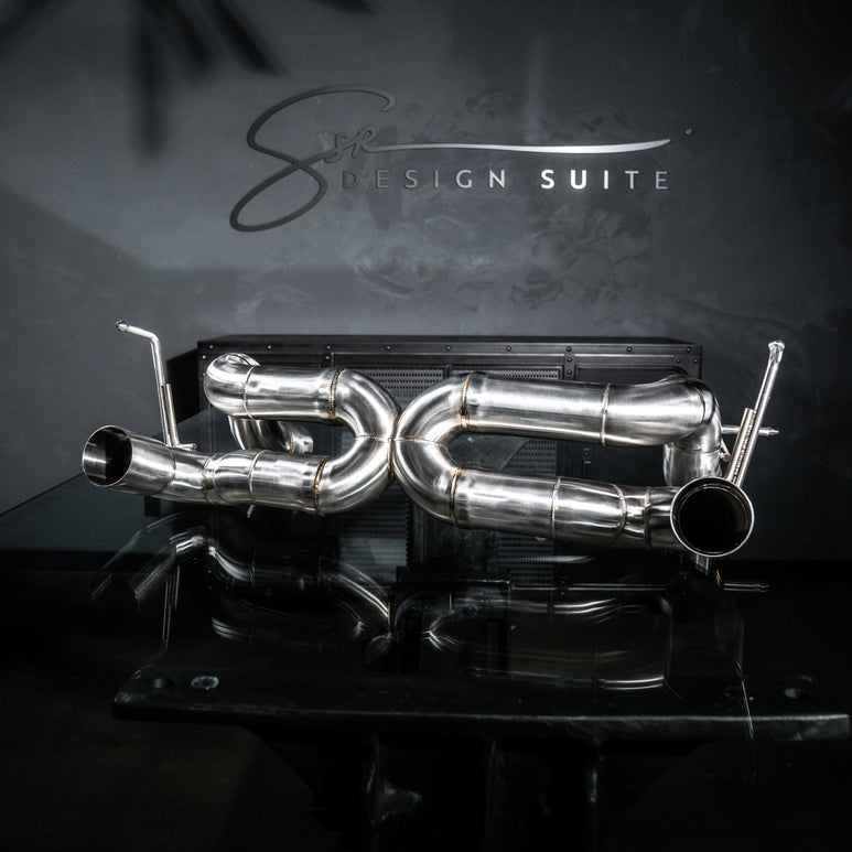Stainless Steel Competition X Pipe Exhaust - Ferrari 488 - SSR Performance